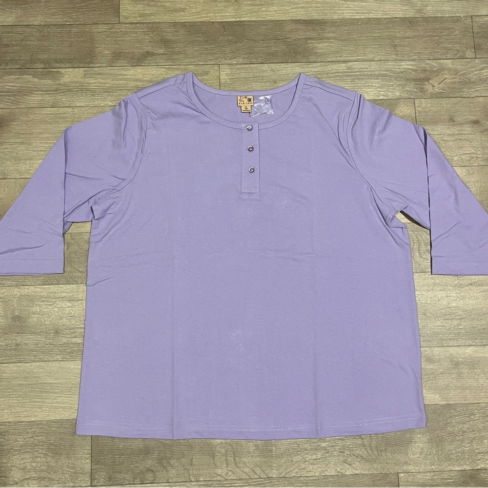 Turtle Bay New York 3/4 Sleeve Blouse Buttons Size XL